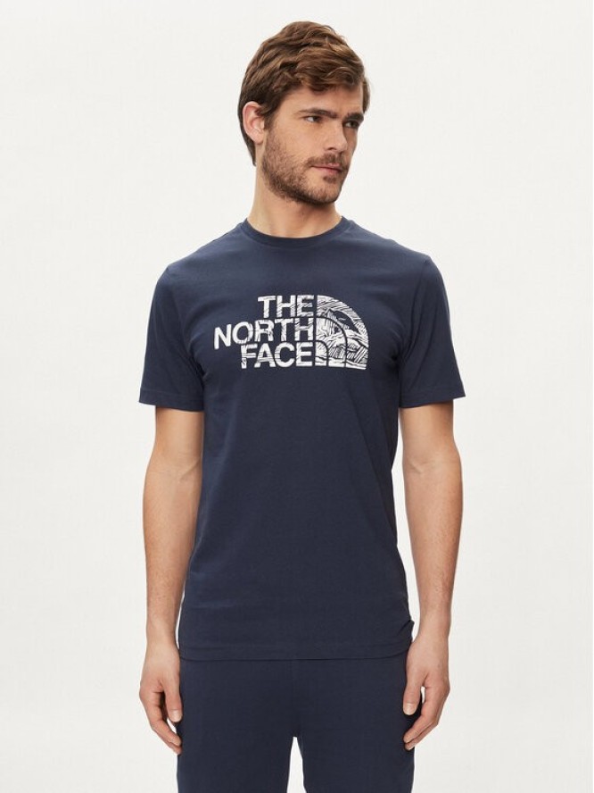 The North Face T-Shirt Woodcut Dome NF0A87NX Granatowy Regular Fit