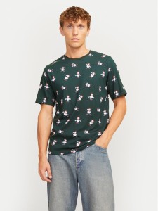 Jack&Jones T-Shirt Xmas Merry 12265399 Zielony Standard Fit