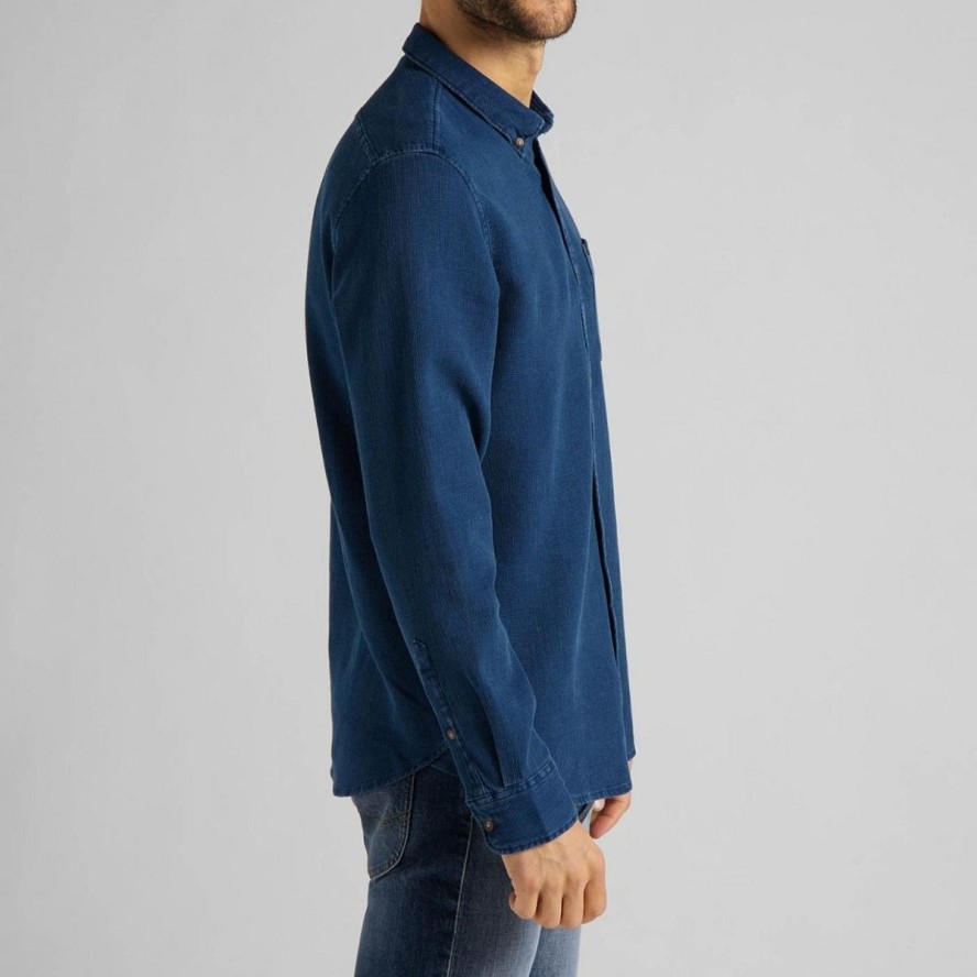 LEE REFINED BUTTON DOWN MĘSKA KOSZULA RELULAR FIT WASHED BLUE L882ZWLR