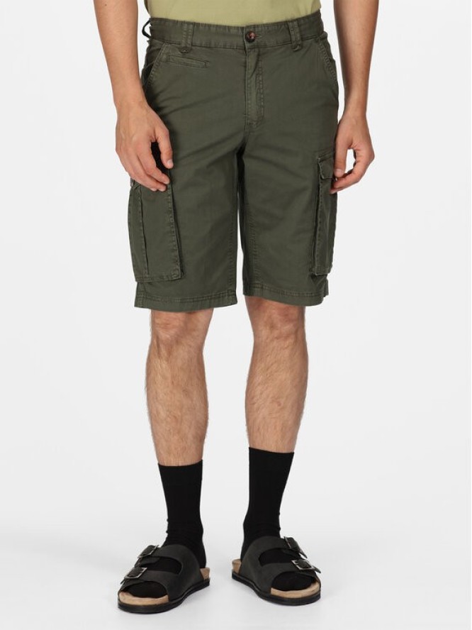 Regatta Szorty materiałowe Shorebay Short RMJ221 Khaki Regular Fit