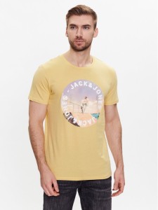 Jack&Jones T-Shirt Gem 12221007 Żółty Regular Fit