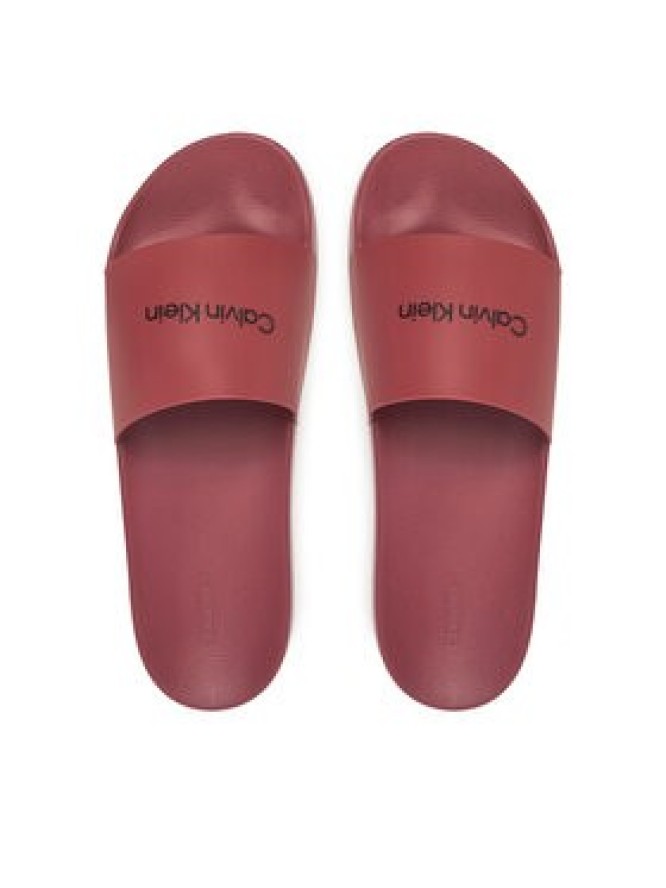 Calvin Klein Klapki Pool Slide Rubber HM0HM00455 Bordowy