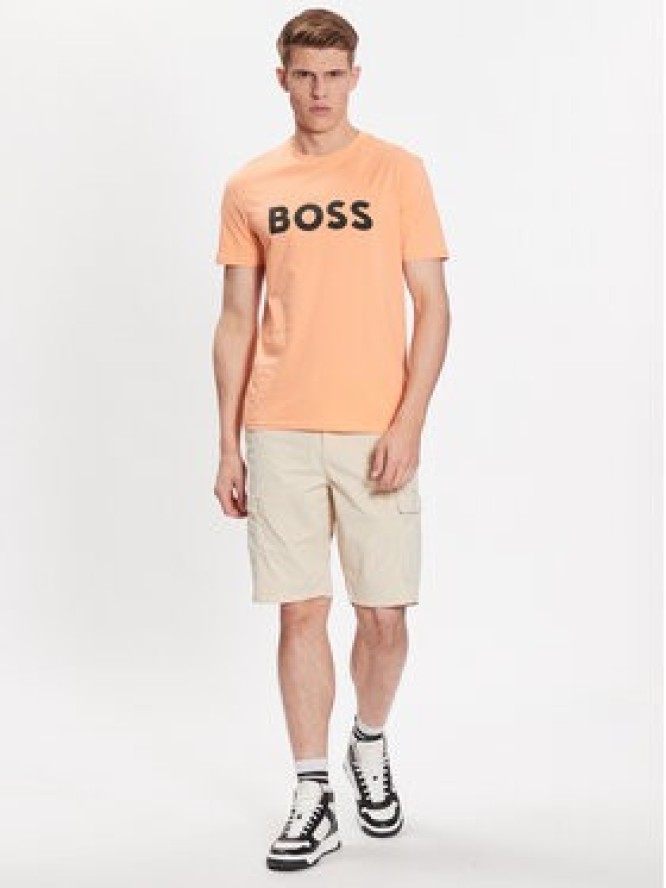 Boss T-Shirt 50481923 Pomarańczowy Regular Fit