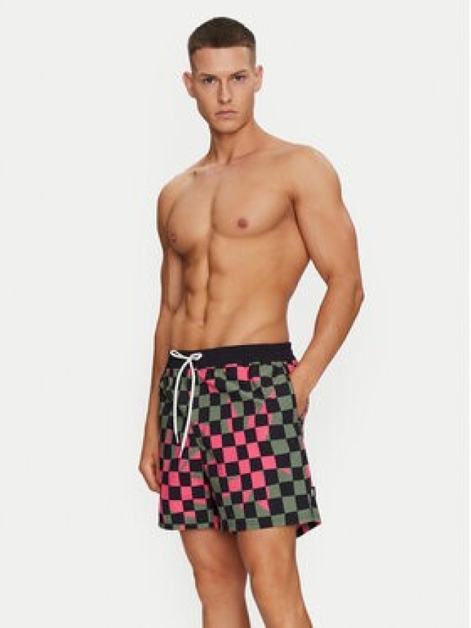 Vans Szorty kąpielowe Primary Checkboard Elastic Boardshort VN000G7R Czarny Regular Fit