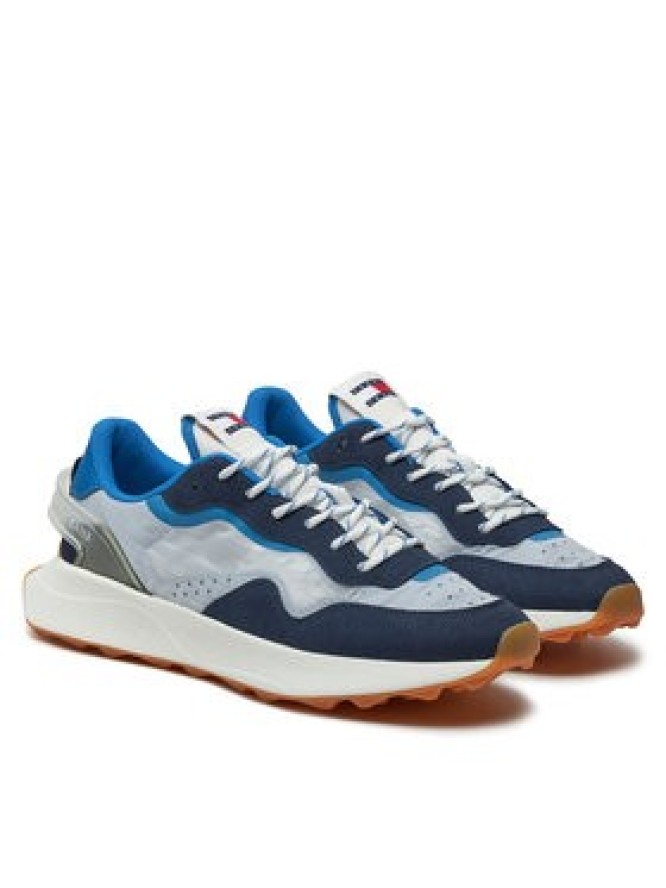 Tommy Jeans Sneakersy Tjm Runner Mix Material EM0EM01437 Granatowy