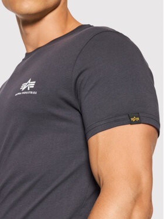 Alpha Industries T-Shirt Basic T Small Logo 188505 Szary Regular Fit