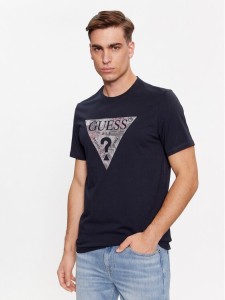 Guess T-Shirt M4RI29 J1314 Granatowy Slim Fit