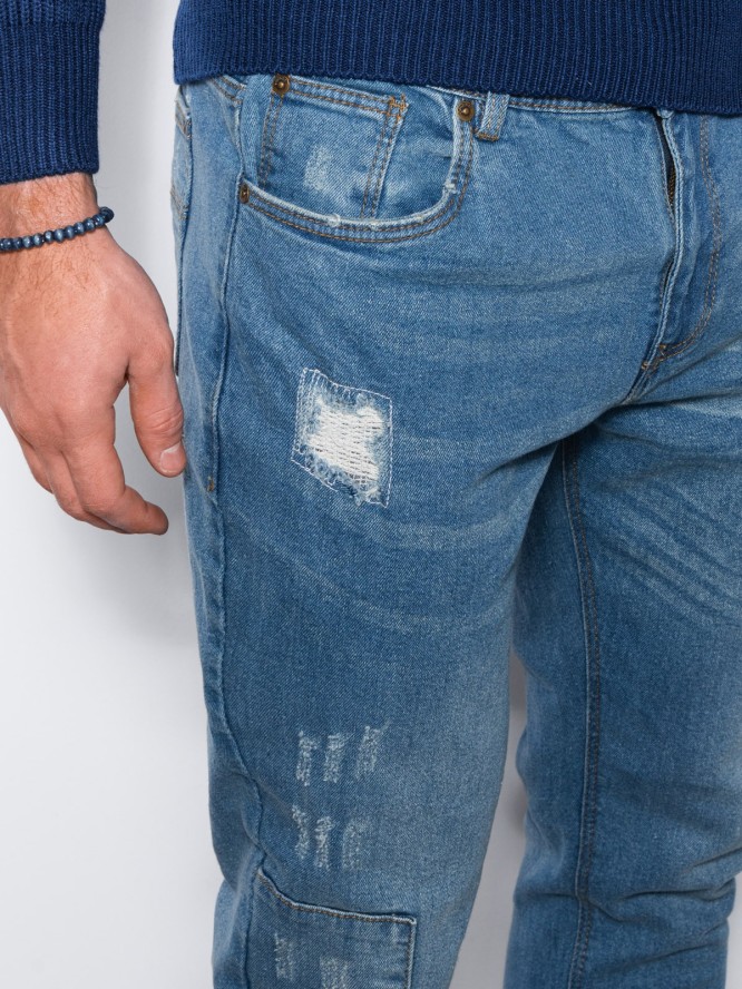 Spodnie męskie jeansowe SKINNY FIT - jasny niebieski P1060 - XXL