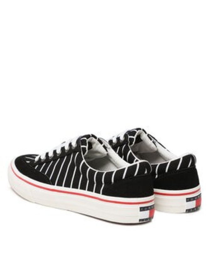 Tommy Jeans Tenisówki Skate Canvas Stripes EM0EM01153 Czarny