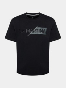 La Martina T-Shirt Wakely WMR312 JS324 Czarny Regular Fit