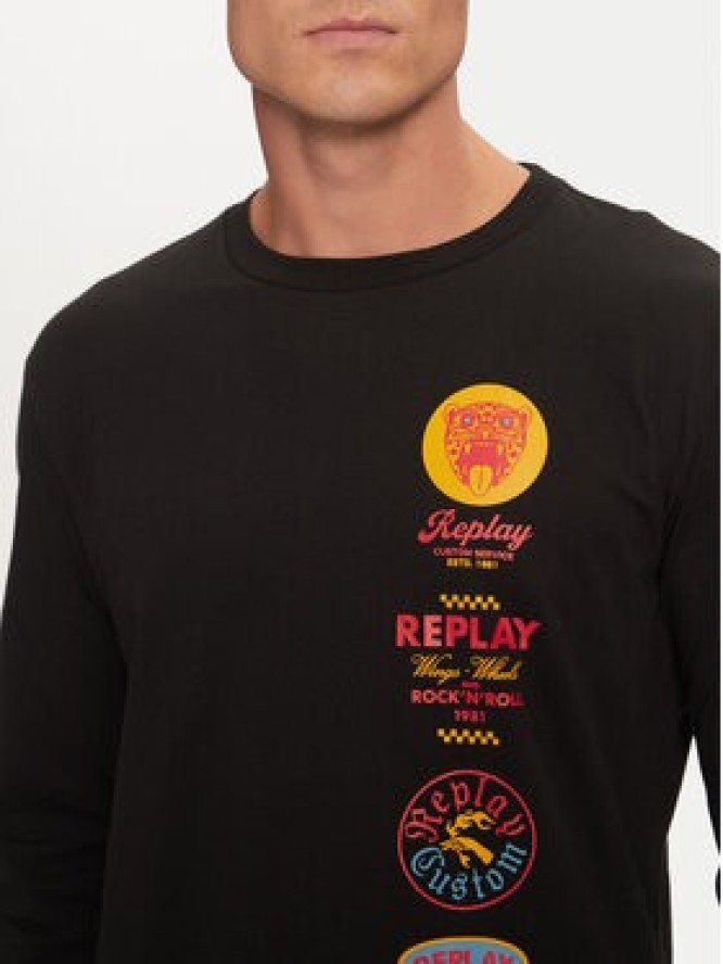 Replay T-Shirt M6989 .000.2660 Czarny Regular Fit