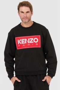 KENZO Czarna bluza męska z aplikacją z logo