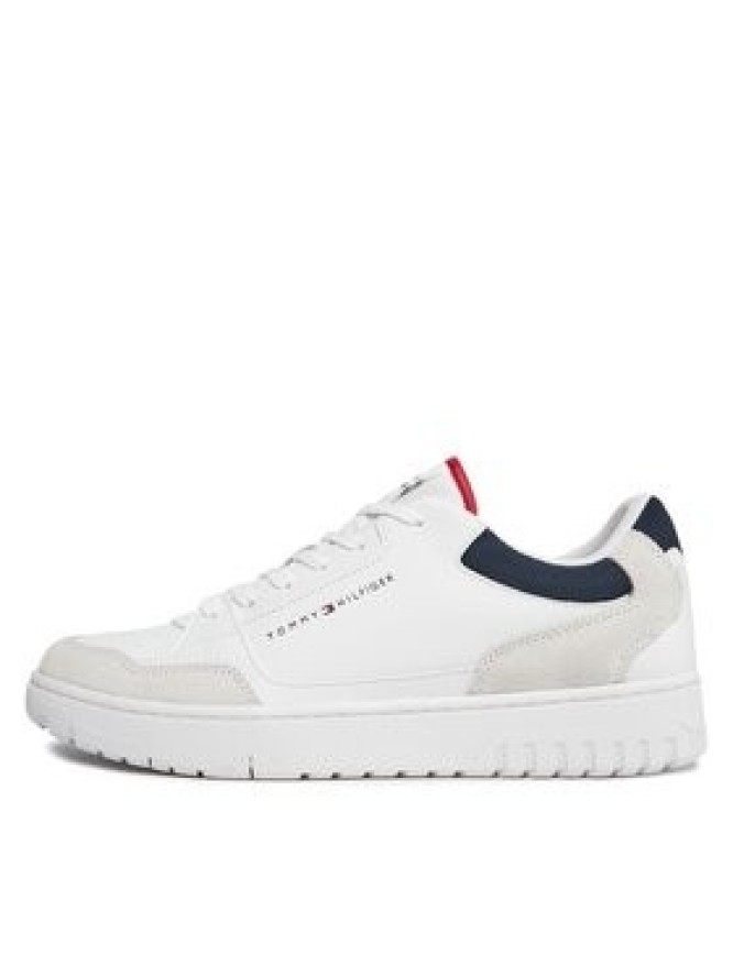 Tommy Hilfiger Sneakersy Th Basket Core Lth Mix Ess FM0FM05058 Biały