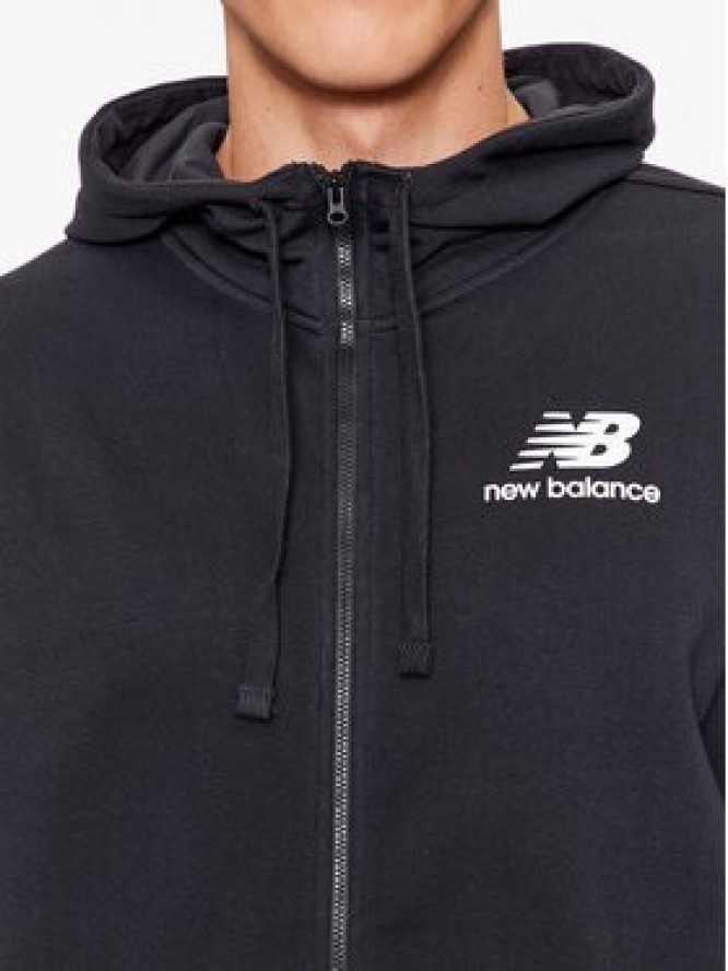 New Balance Bluza Essentials Stacked Logo French Terry Jacket MJ31536 Czarny Regular Fit