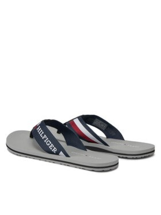 Tommy Hilfiger Japonki Corporate Monotype Beach Sandal FM0FM04913 Srebrny