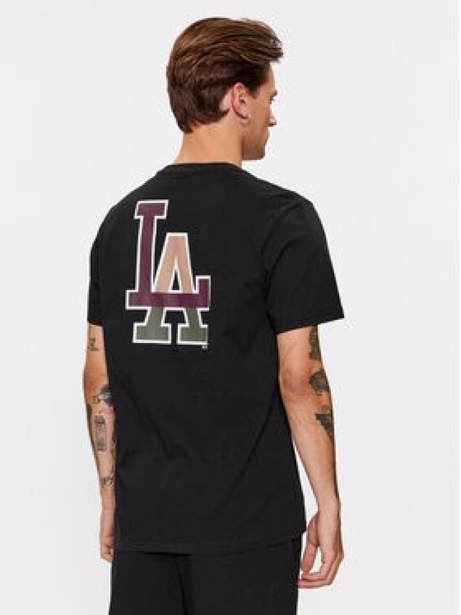 47 Brand T-Shirt Los Angeles Dodgers BB012TMKPIU599580JK Czarny Regular Fit