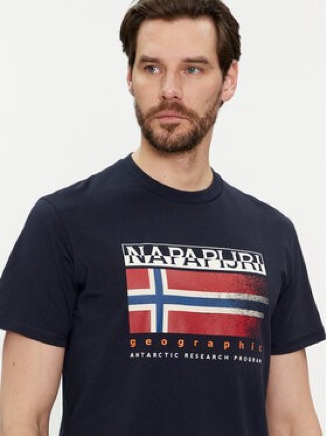 Napapijri T-Shirt S-Kreis NP0A4HQR Granatowy Regular Fit