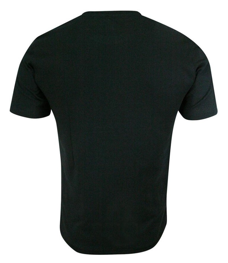 T-shirt Czarny z Nadrukiem, 100% Bawełna, Męski, Krótki Rękaw, U-neck -PAKO JEANS