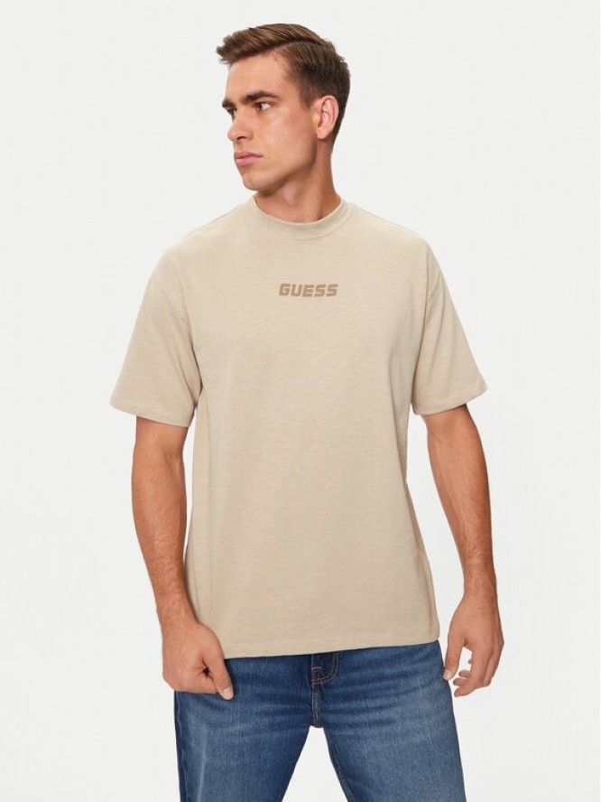 Guess T-Shirt Z4BI00 KCE21 Beżowy Regular Fit