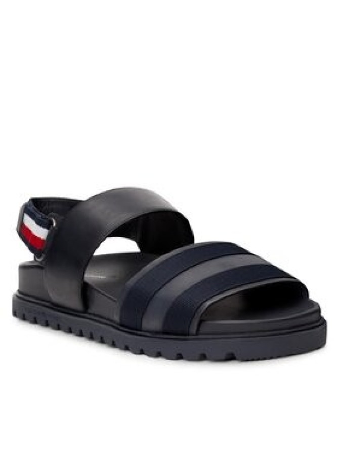 Tommy Hilfiger Sandały Elevated Hilfiger Strappy Sandal FM0FM05008 Granatowy