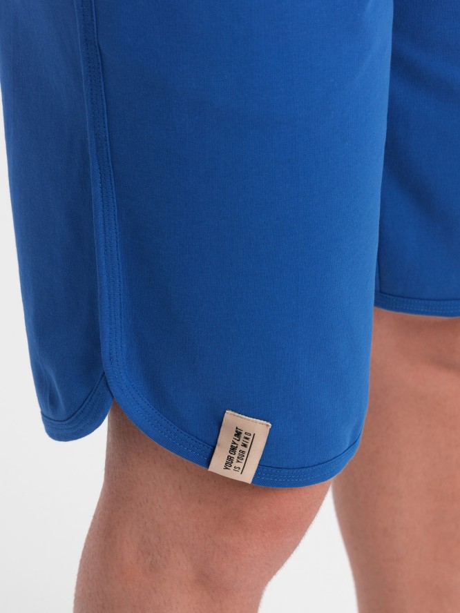 Szorty męskie dresowe z zaokrągloną nogawką - niebieskie V1 OM-SRSK-0105 - XXL