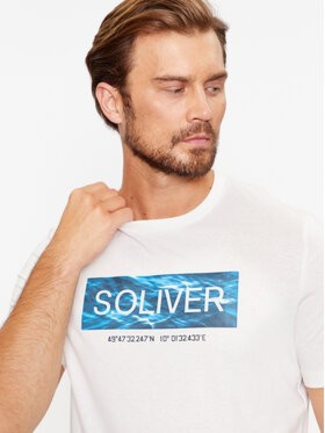 s.Oliver T-Shirt 2135685 Biały Regular Fit