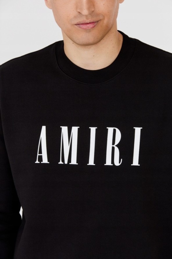 AMIRI Czarna bluza męska z dużym białym logo