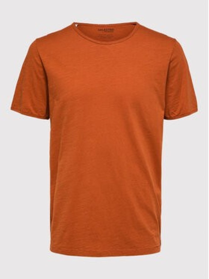 Selected Homme T-Shirt Morgan 16071775 Brązowy Regular Fit
