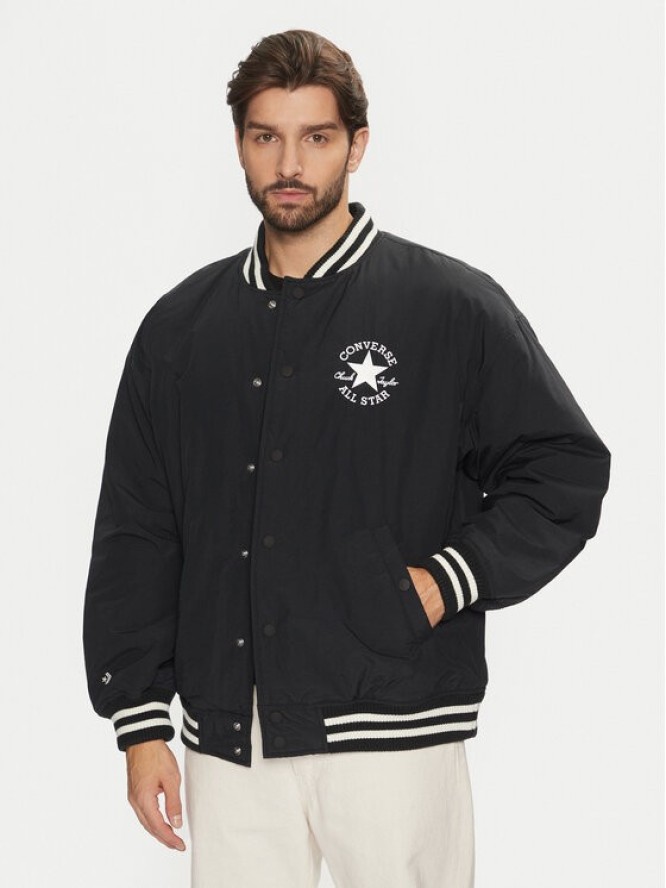 Converse Kurtka bomber Varsity 10026976-A01 Czarny Regular Fit