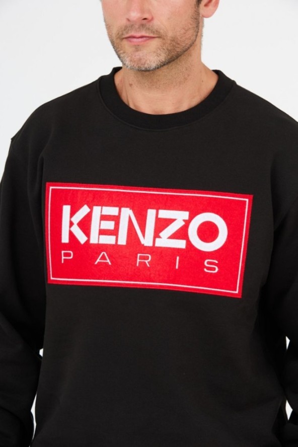 KENZO Czarna bluza męska z aplikacją z logo