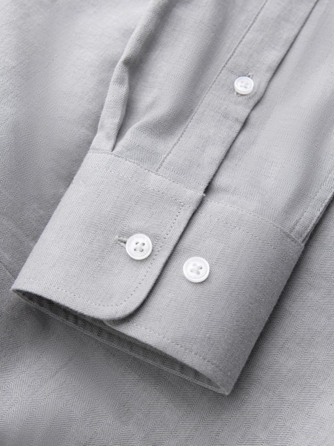 Męska koszula SLIM FIT z ozdobnej tkaniny – szara V2 OM-SHCS-0175 - XXL