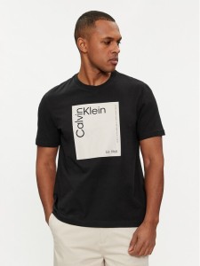 Calvin Klein T-Shirt Square Logo K10K112503 Czarny Regular Fit