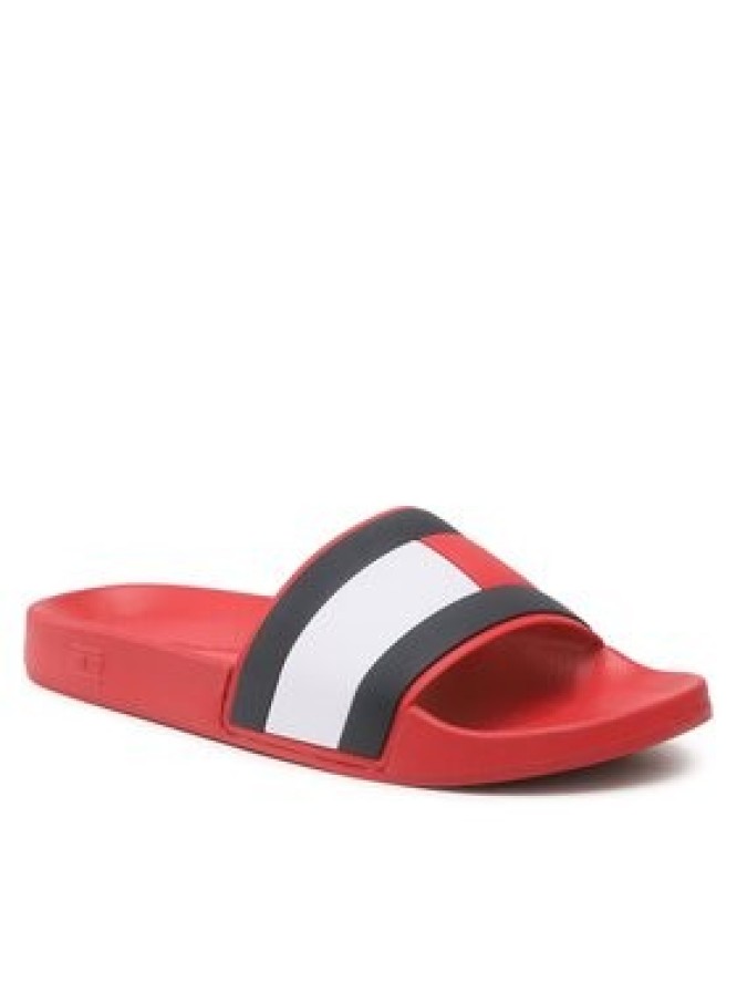 Tommy Hilfiger Klapki Rubber Th Flag Pool Slide FM0FM04263 Czerwony