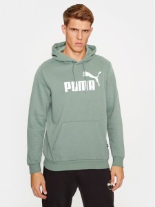 Puma Bluza Ess Big Logo 586687 Zielony Regular Fit