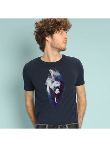 WOOOP Koszulka "Blue Bear" w kolorze granatowym rozmiar: L