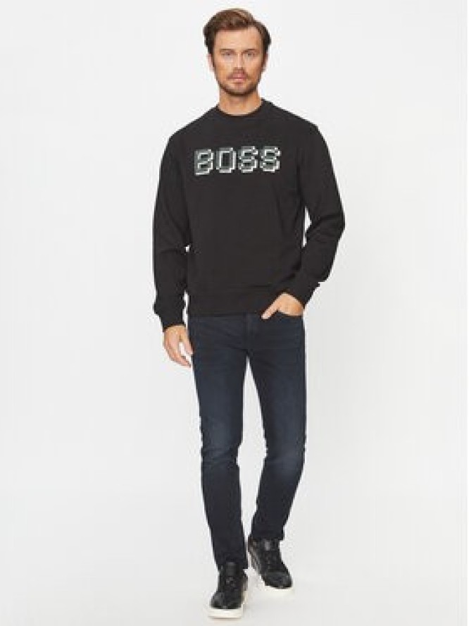 Boss Bluza Weglitchlogo 50499486 Czarny Regular Fit