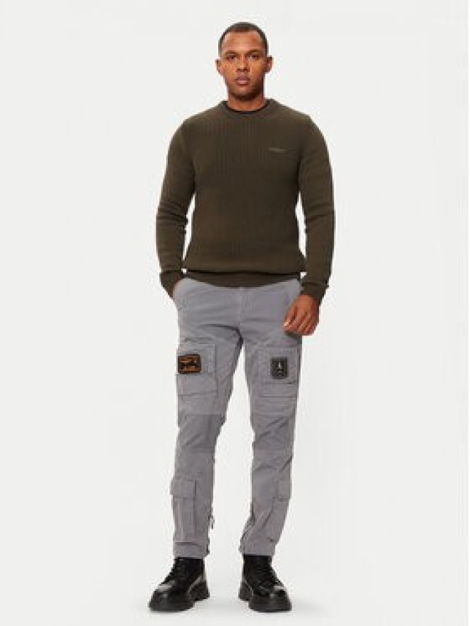 Aeronautica Militare Sweter 242MA1453L409 Zielony Regular Fit