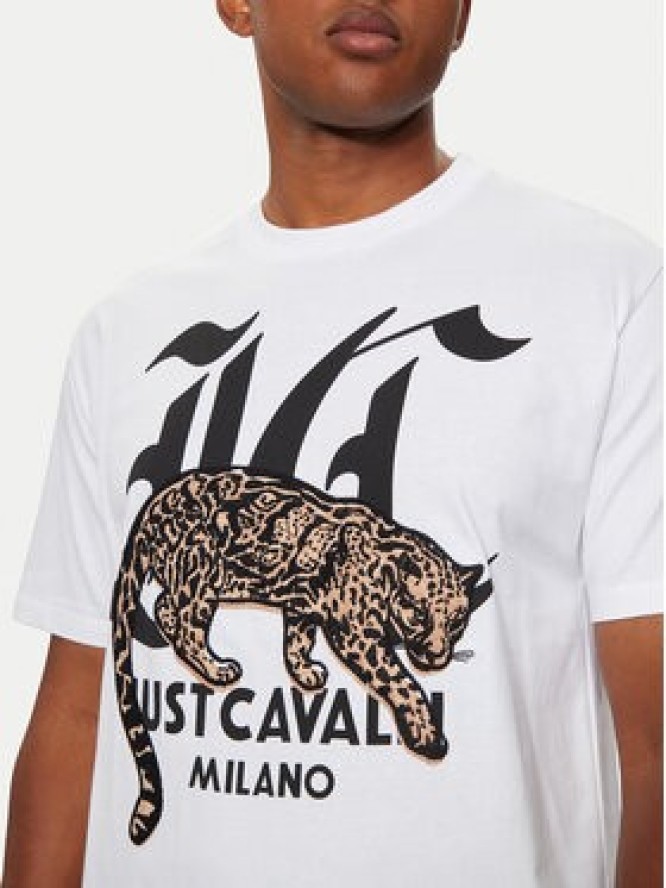 Just Cavalli T-Shirt 77OAHA02 Biały Regular Fit