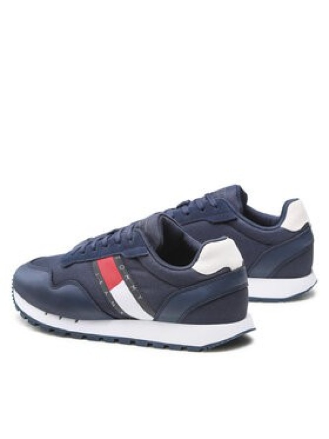 Tommy Jeans Sneakersy Retro Leather Runner EM0EM01081 Granatowy