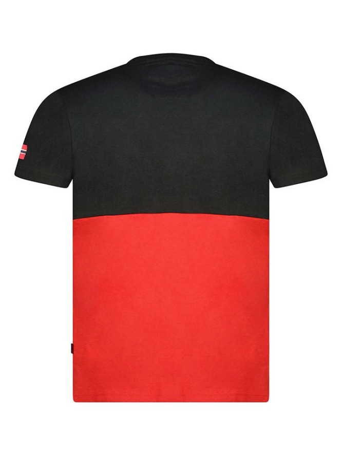 Geographical Norway Koszulka "Juillon" w kolorze czarno-czerwonym rozmiar: M