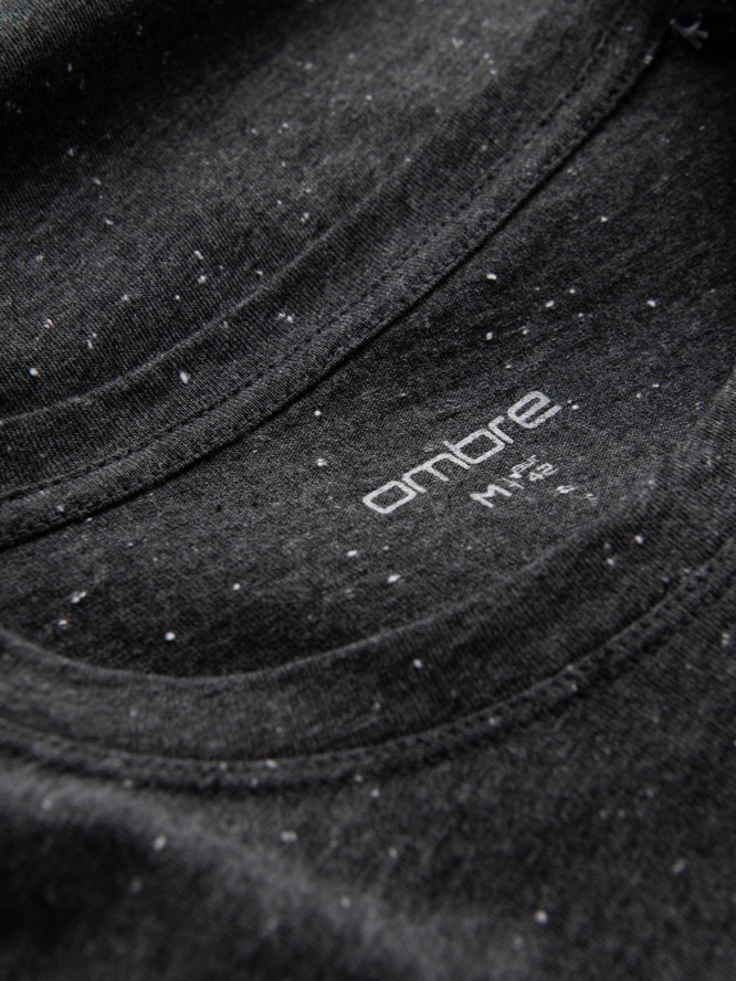 T-shirt męski z ozdobnym efektem confetti - czarny V5 OM-TSCT-0178 - XXL