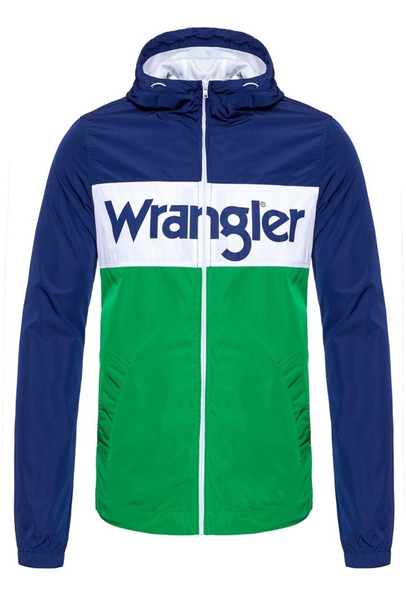 KURTKA WRANGLER WALLY WINDBREAKER BLUE DEPTHS W4707V9JY