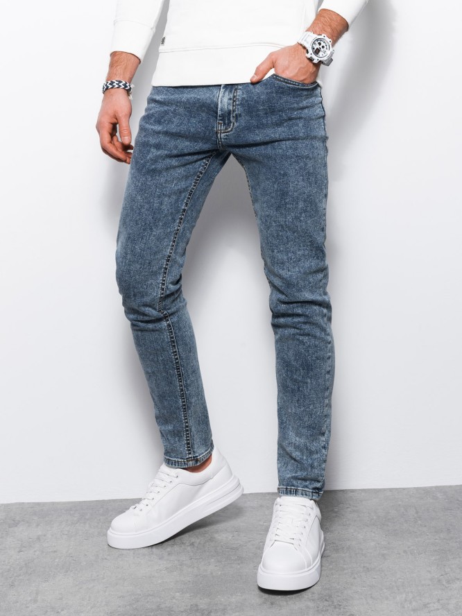 Spodnie męskie jeansowe SKINNY FIT - niebieskie V5 P1062 - XL