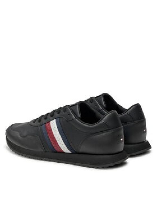 Tommy Hilfiger Sneakersy Runner Evo Lth Mix Ess FM0FM05121 Czarny