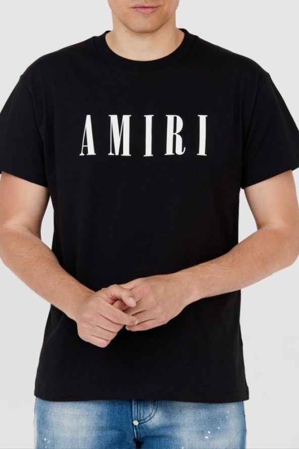 AMIRI T-shirt męski czarny z dużym białym logo