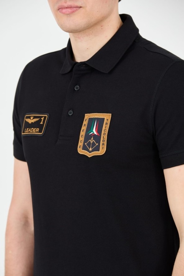 AERONAUTICA MILITARE Czarne polo Frecce Tricolori