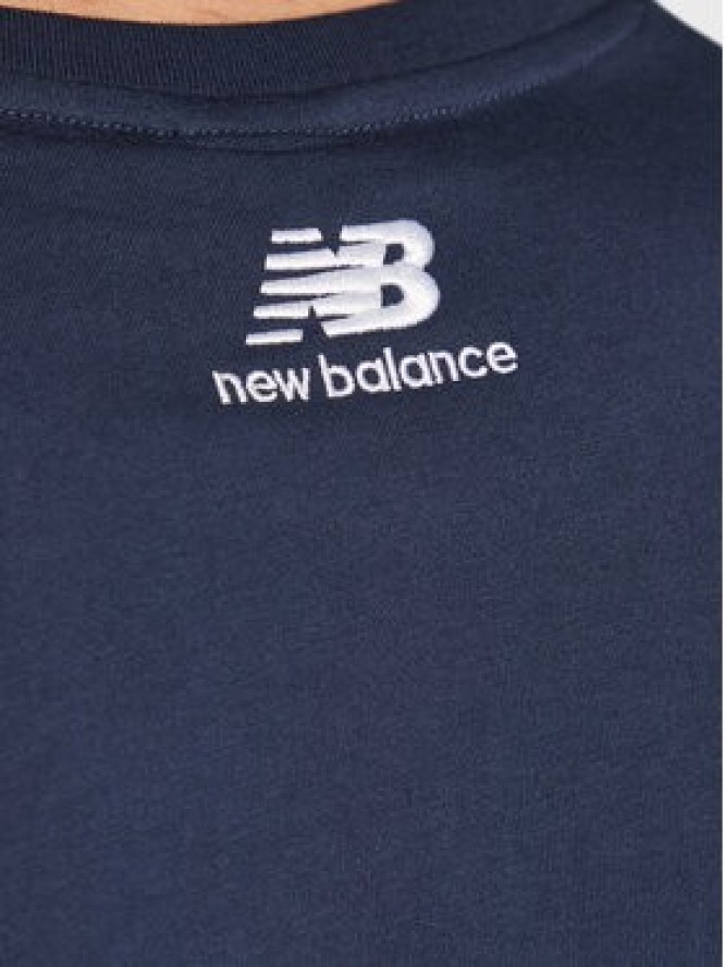 New Balance T-Shirt MT23502 Granatowy Relaxed Fit