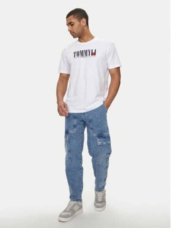 Tommy Jeans T-Shirt DNA Flag DM0DM18533 Biały Regular Fit