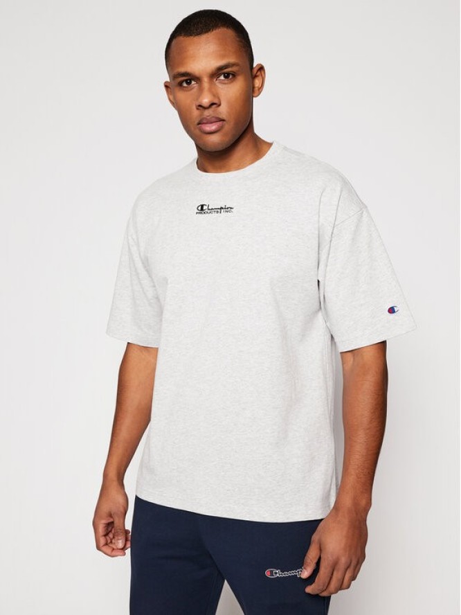 Champion T-Shirt Deconstructed C Logo 214420 Szary Custom Fit