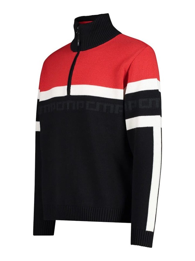 CMP Sweter w kolorze czarno-czerwonym rozmiar: 54